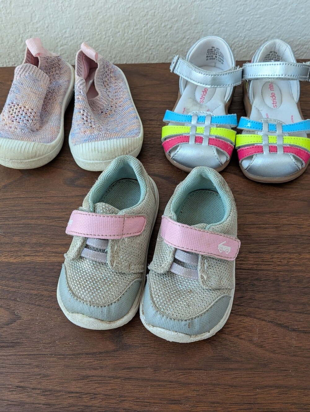 Lot Of 3 Toddler Girl Shoes Size 4 See Kai Run Cat & Jack Stride Rite